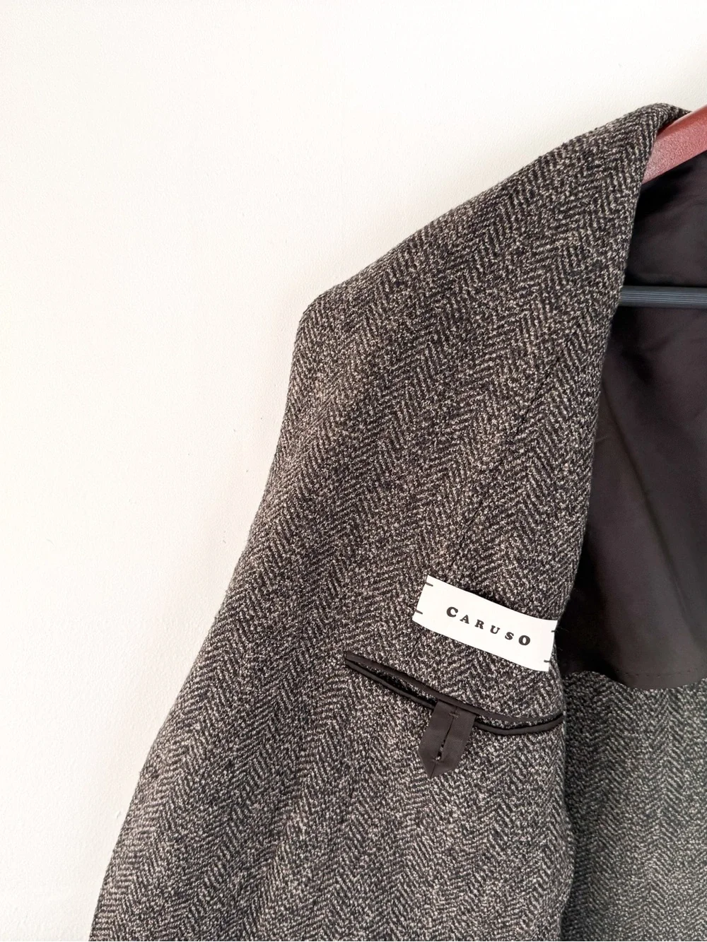 NWT NEW Caruso Tweed Brown Herringbone Wool Silk Blazer Classic Sport Coat 40R